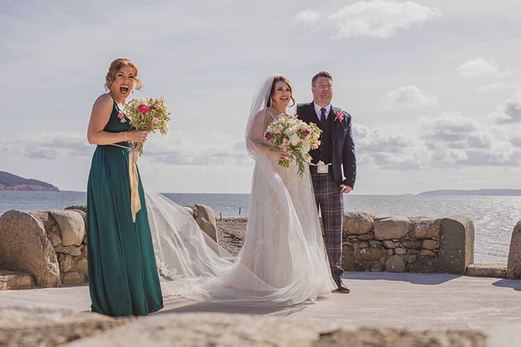 Wedding couple at the Dougarie Estate Boathouse on the Isle of Arran